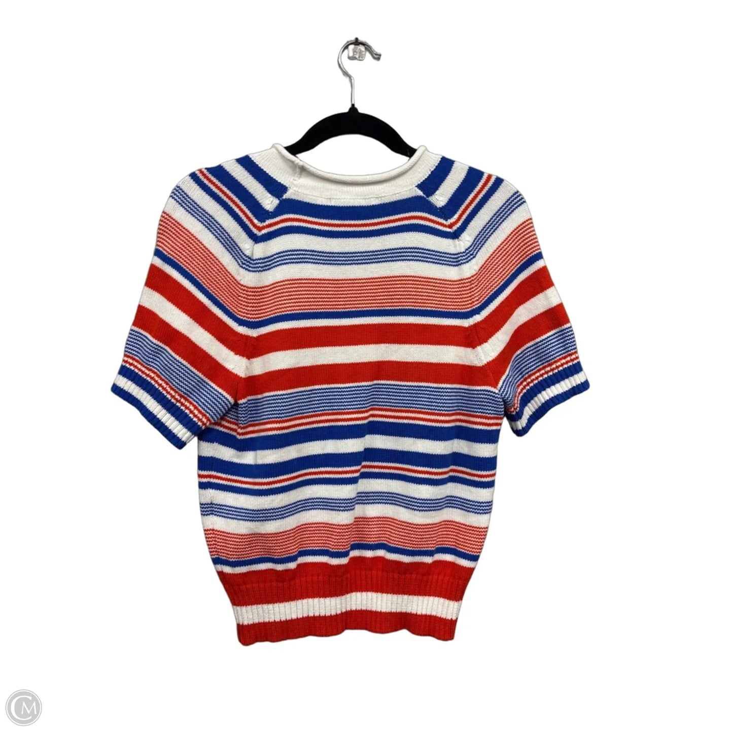 Sweater Short Sleeve By Free Assembly In Blue & Orange, Size: S