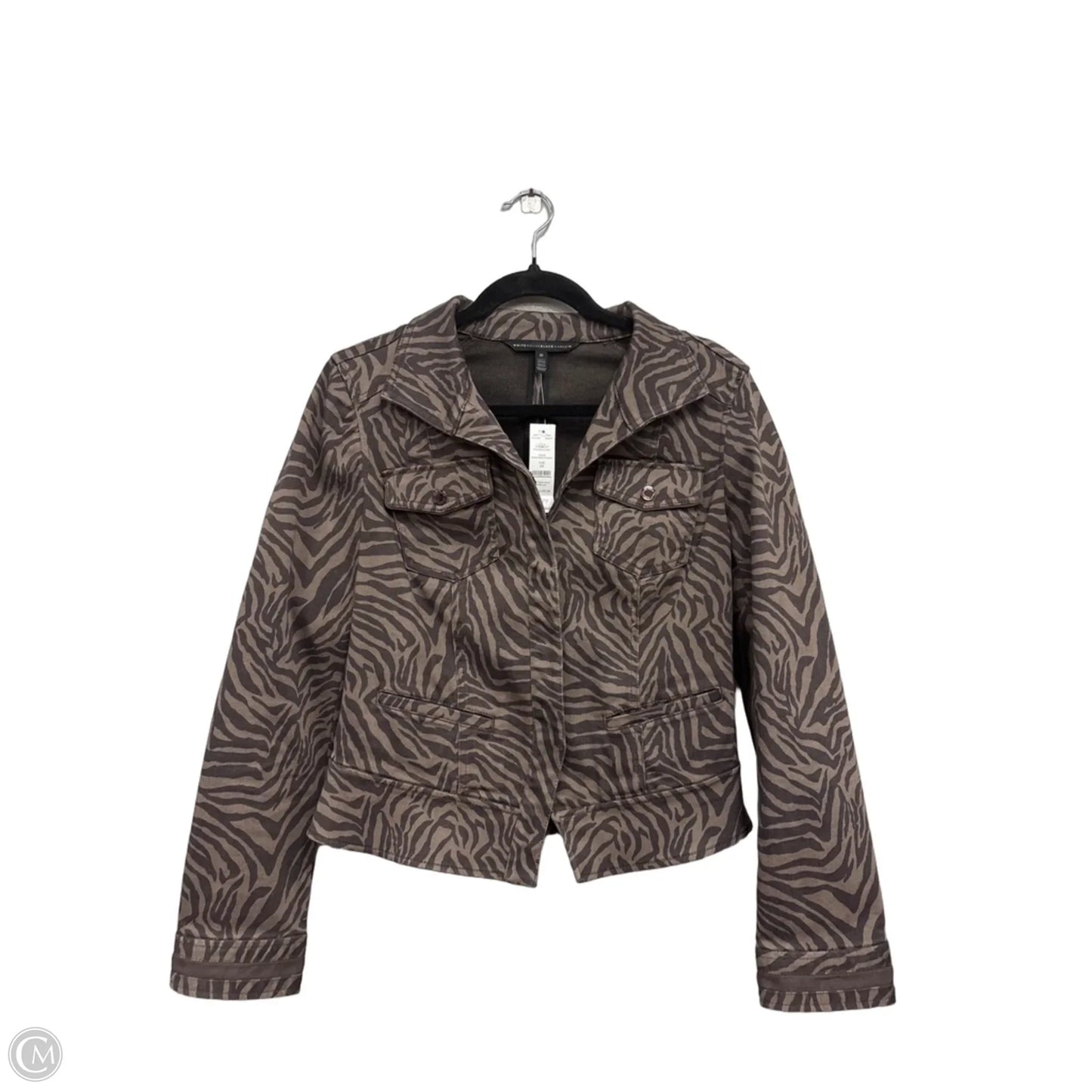 Jacket Denim By White House Black Market In Brown & Tan, Size: 10