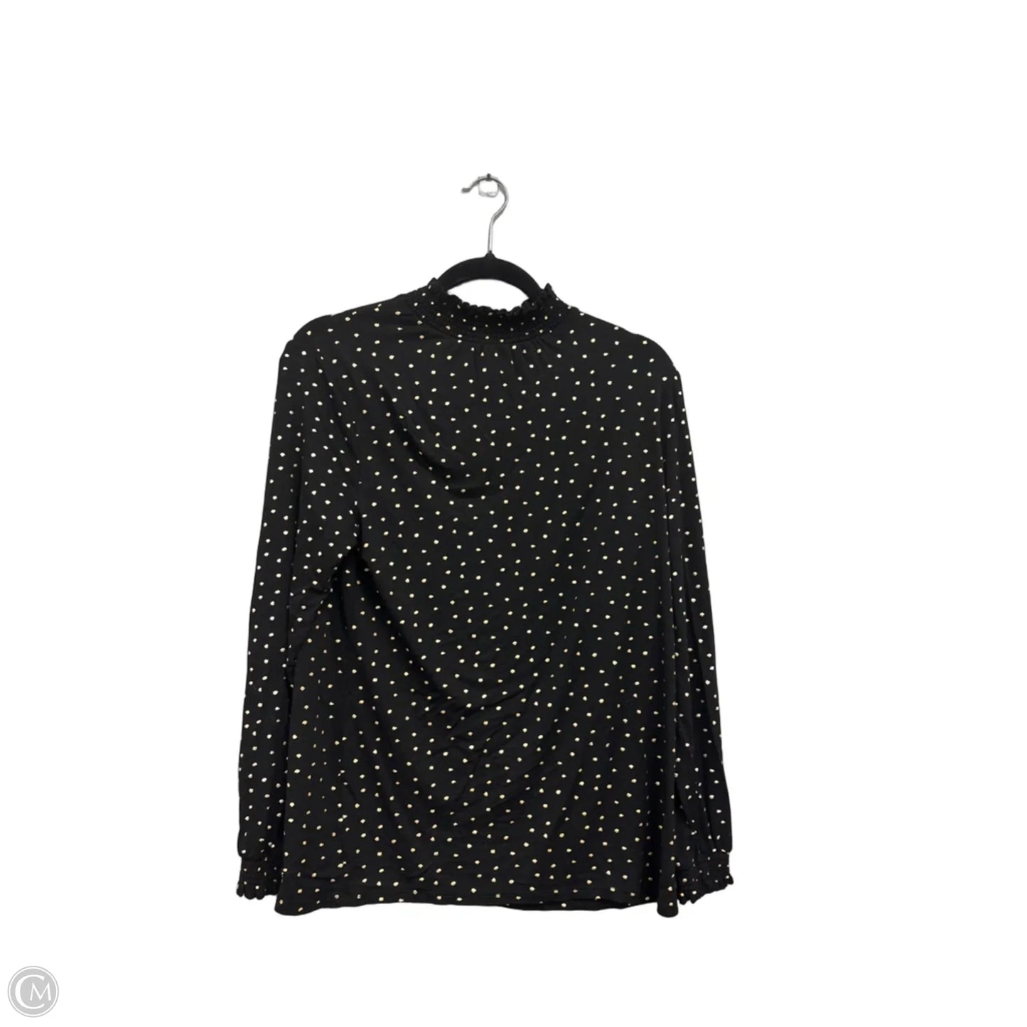 Top Long Sleeve By Anne Klein In Black & Gold, Size: M