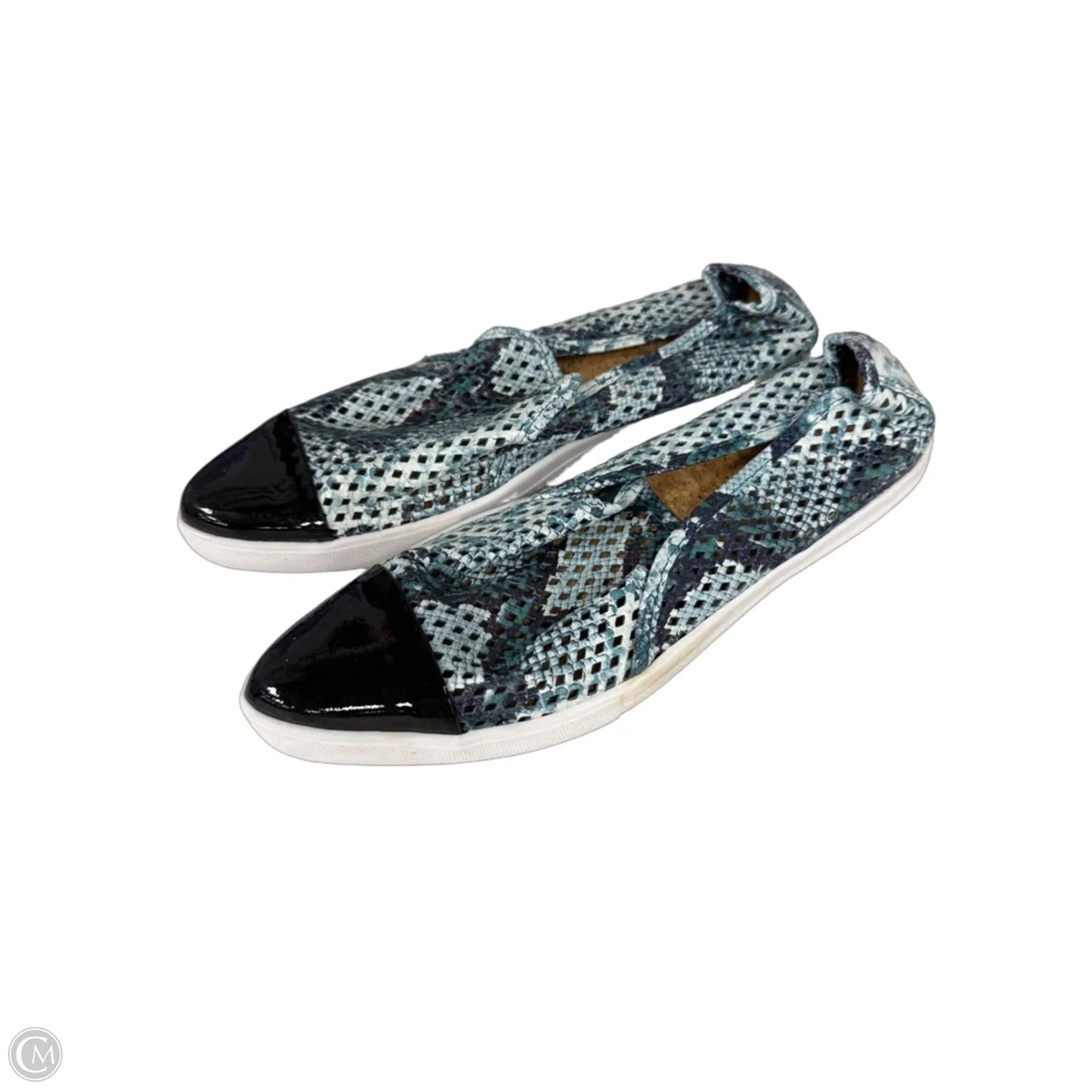 Shoes Flats By Cmb In Black & Blue, Size: 10