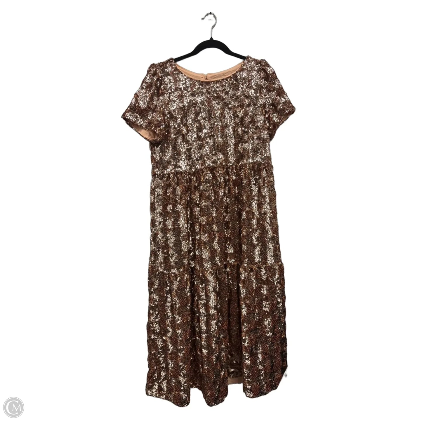 Dress Party Midi By Maeve In Rose Gold, Size: M