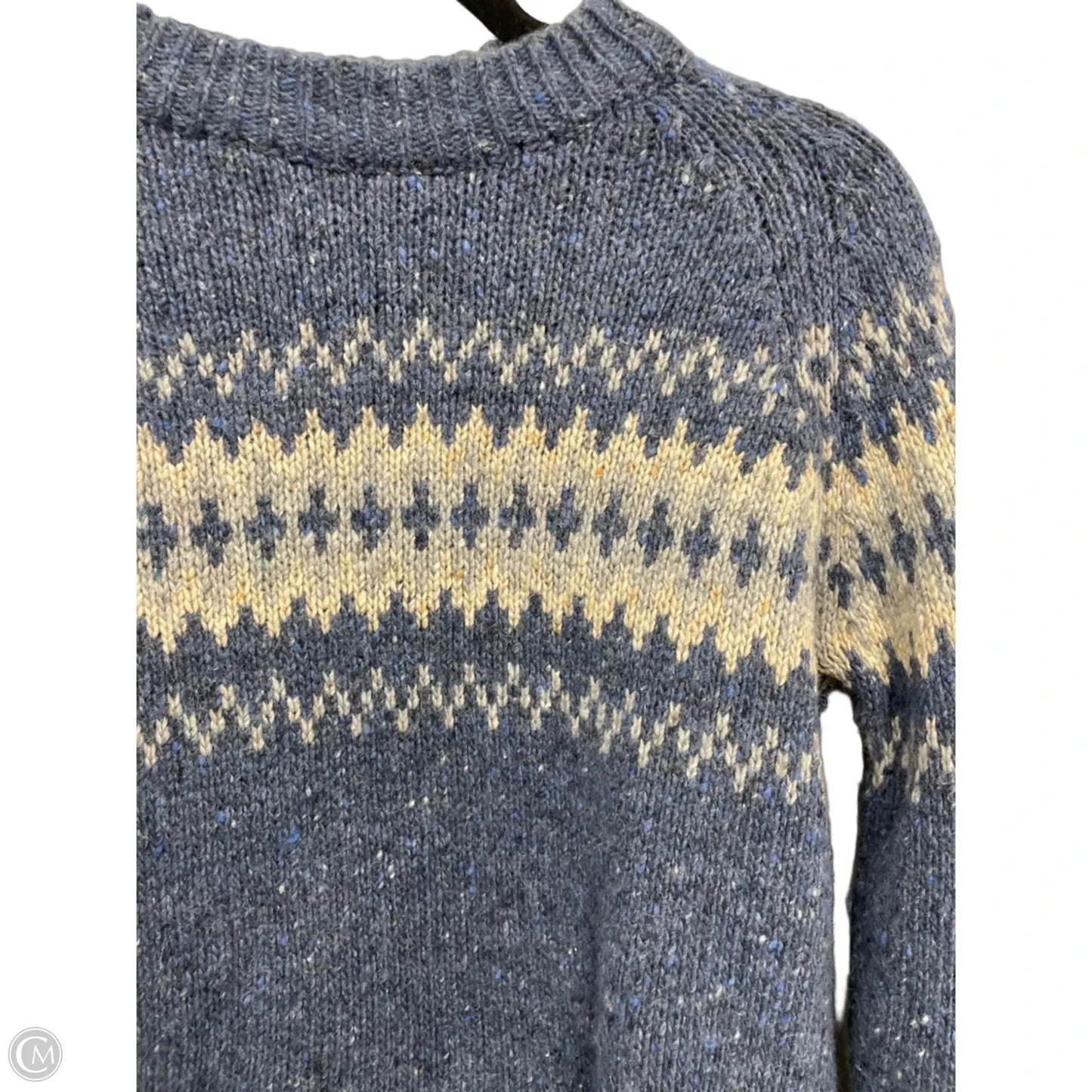 Sweater By Clothes Mentor In Blue & Cream, Size: M