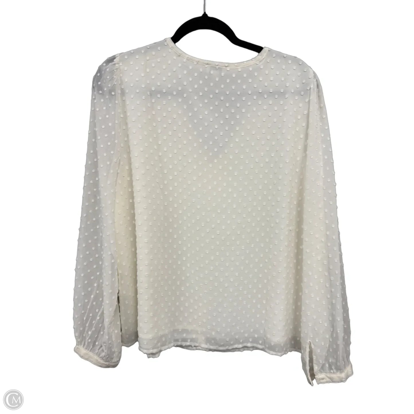 Blouse Long Sleeve By J. Crew In Cream, Size: L