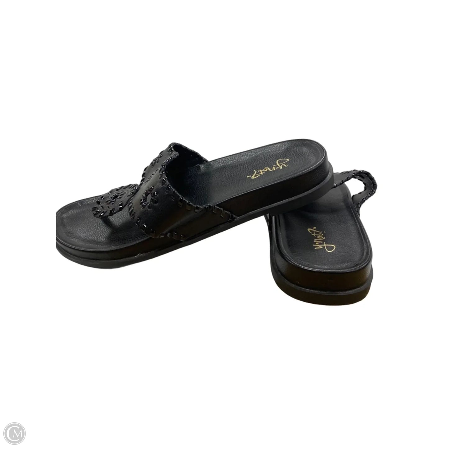 Sandals Flats By Clothes Mentor In Black, Size: 10