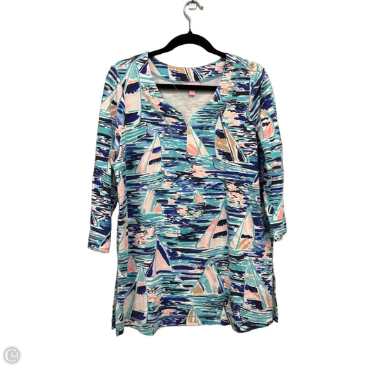 Tunic Designer By Lilly Pulitzer In Blue & Pink, Size: L