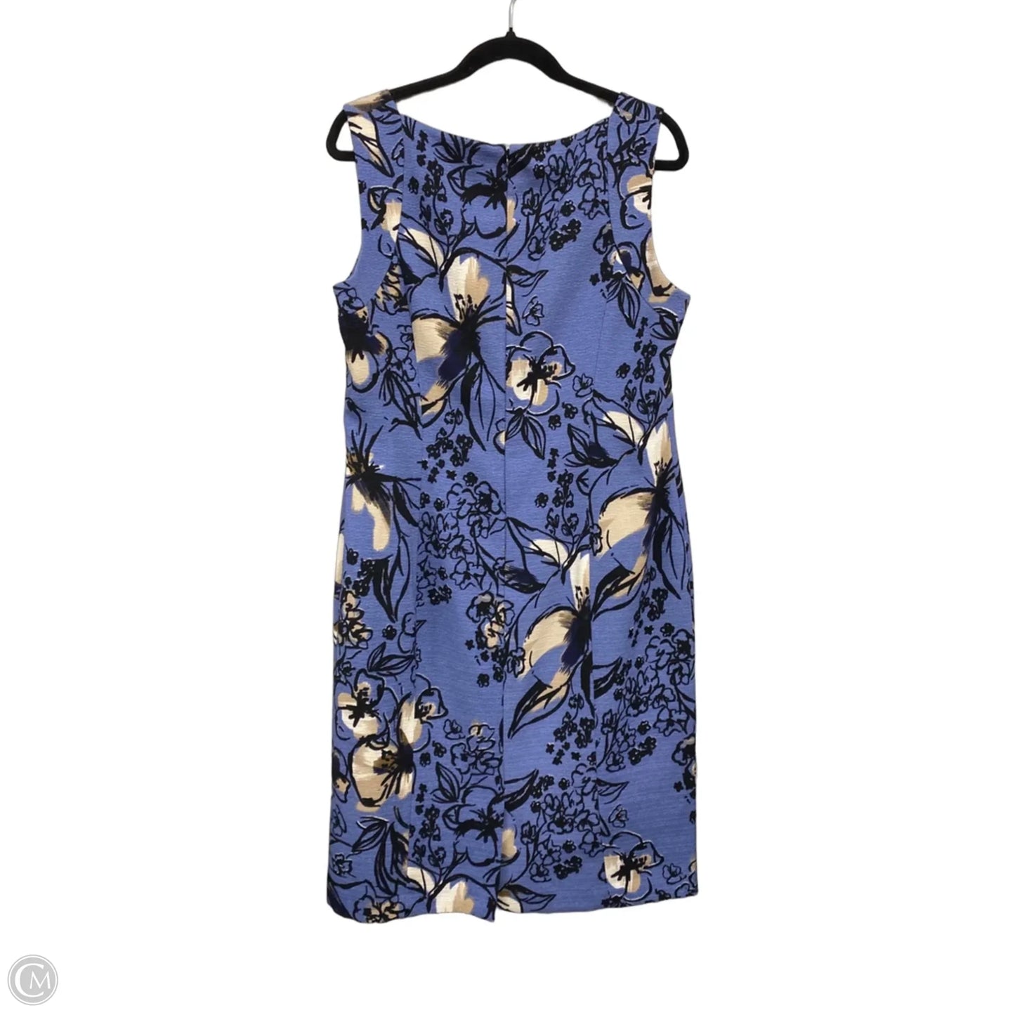 Dress Casual Midi By Kasper In Black & Blue, Size: 14