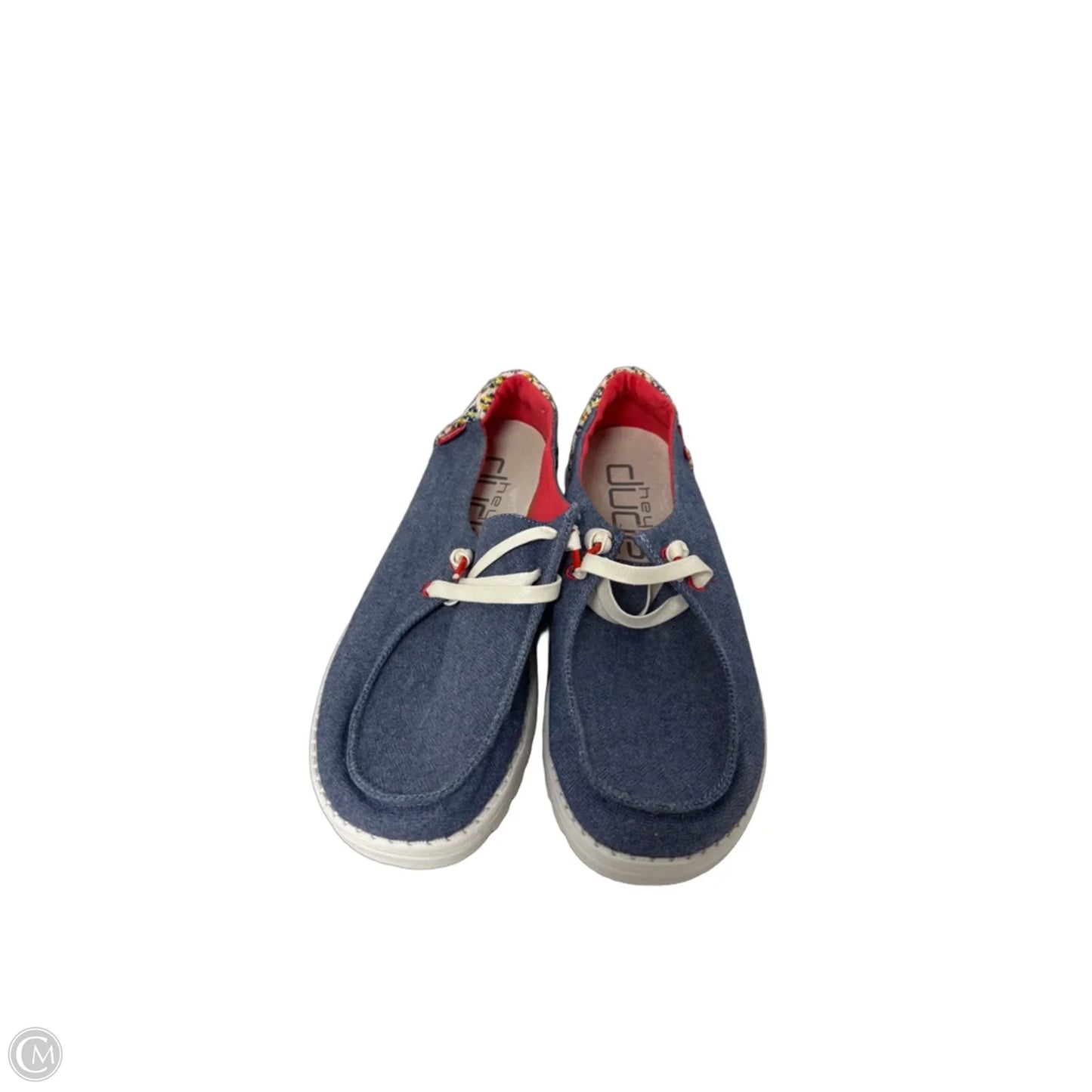 Shoes Sneakers By Hey Dude In Blue & Pink, Size: 8