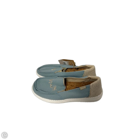 Shoes Sneakers By Hey Dude In Blue & Gold, Size: 8