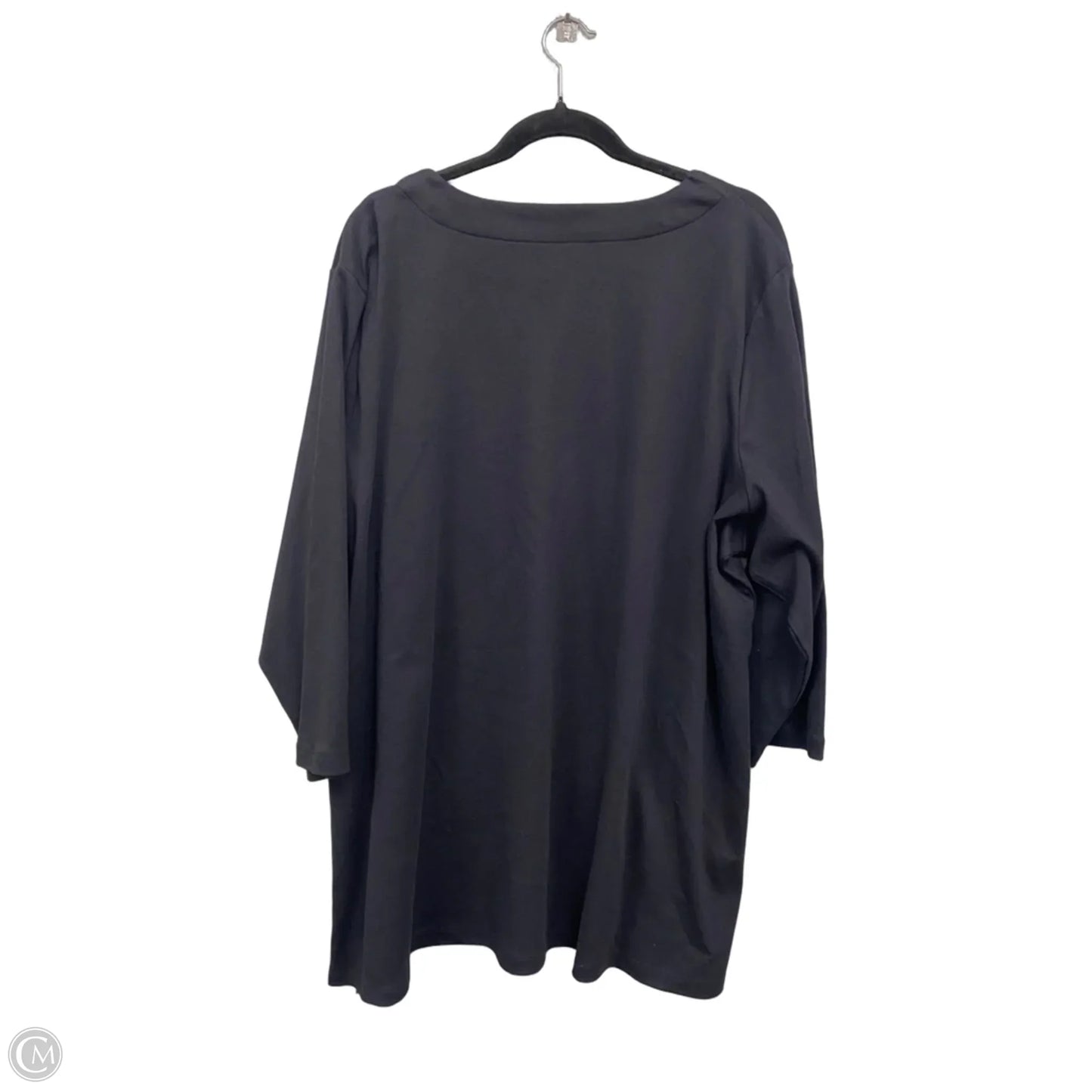Top 3/4 Sleeve By Croft And Barrow In Black, Size: 3x