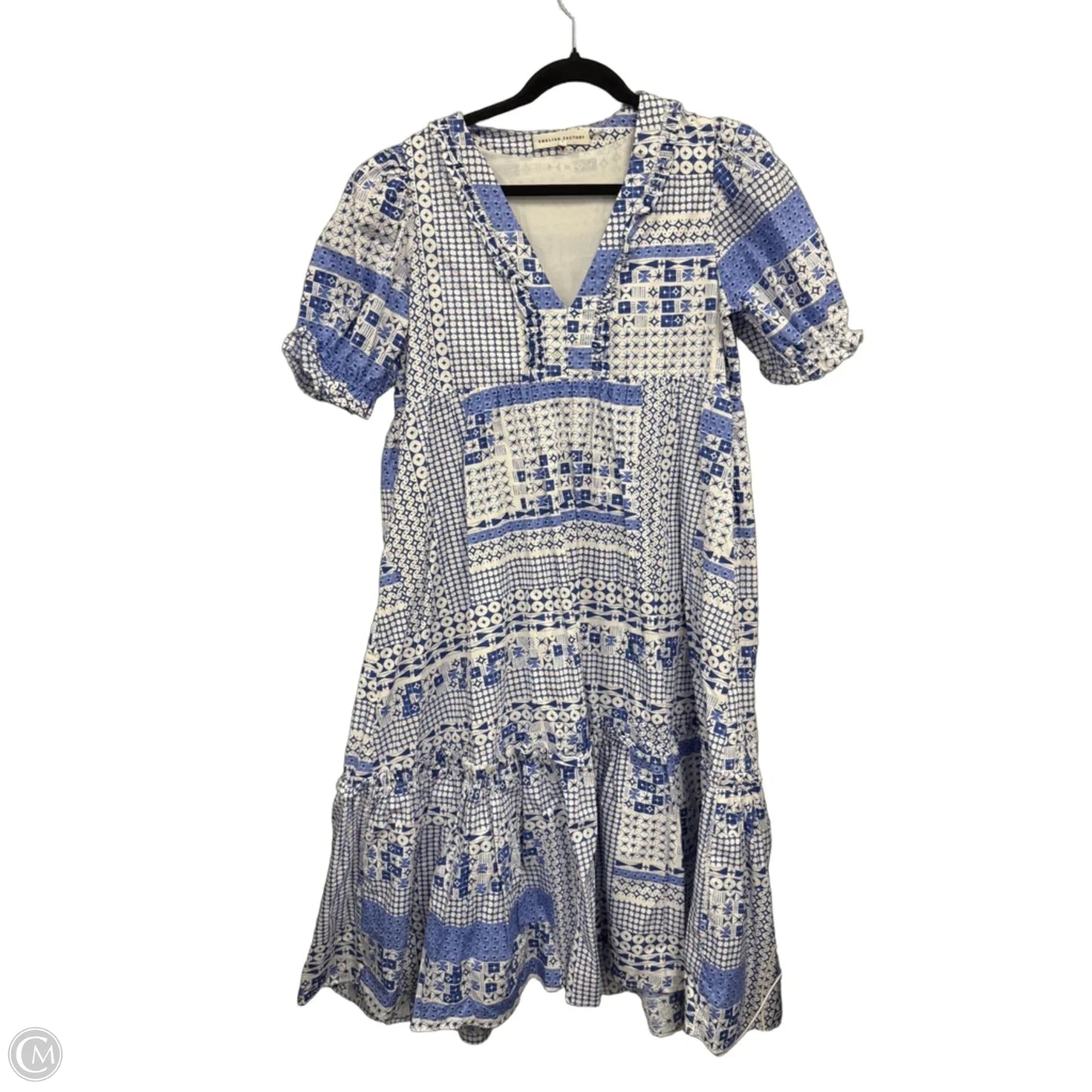 Dress Casual Midi By English Factory In Blue & White, Size: L