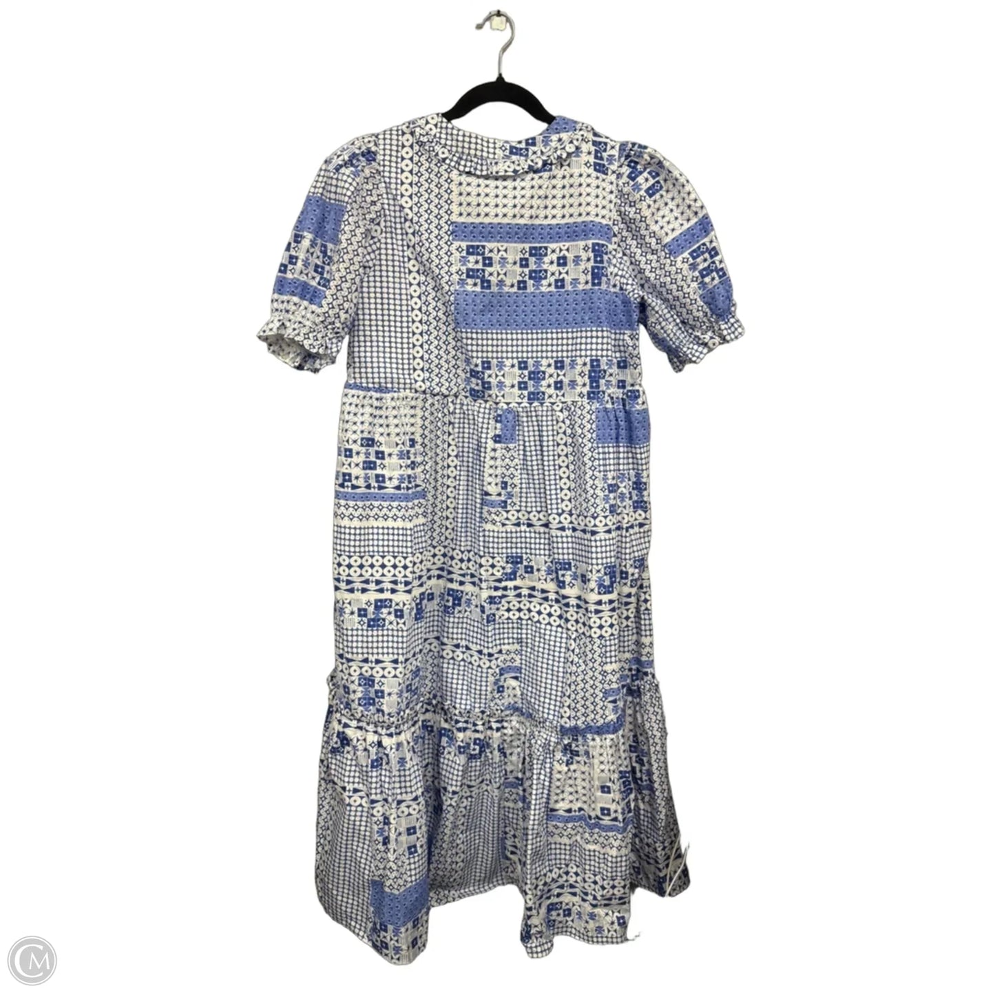 Dress Casual Midi By English Factory In Blue & White, Size: L