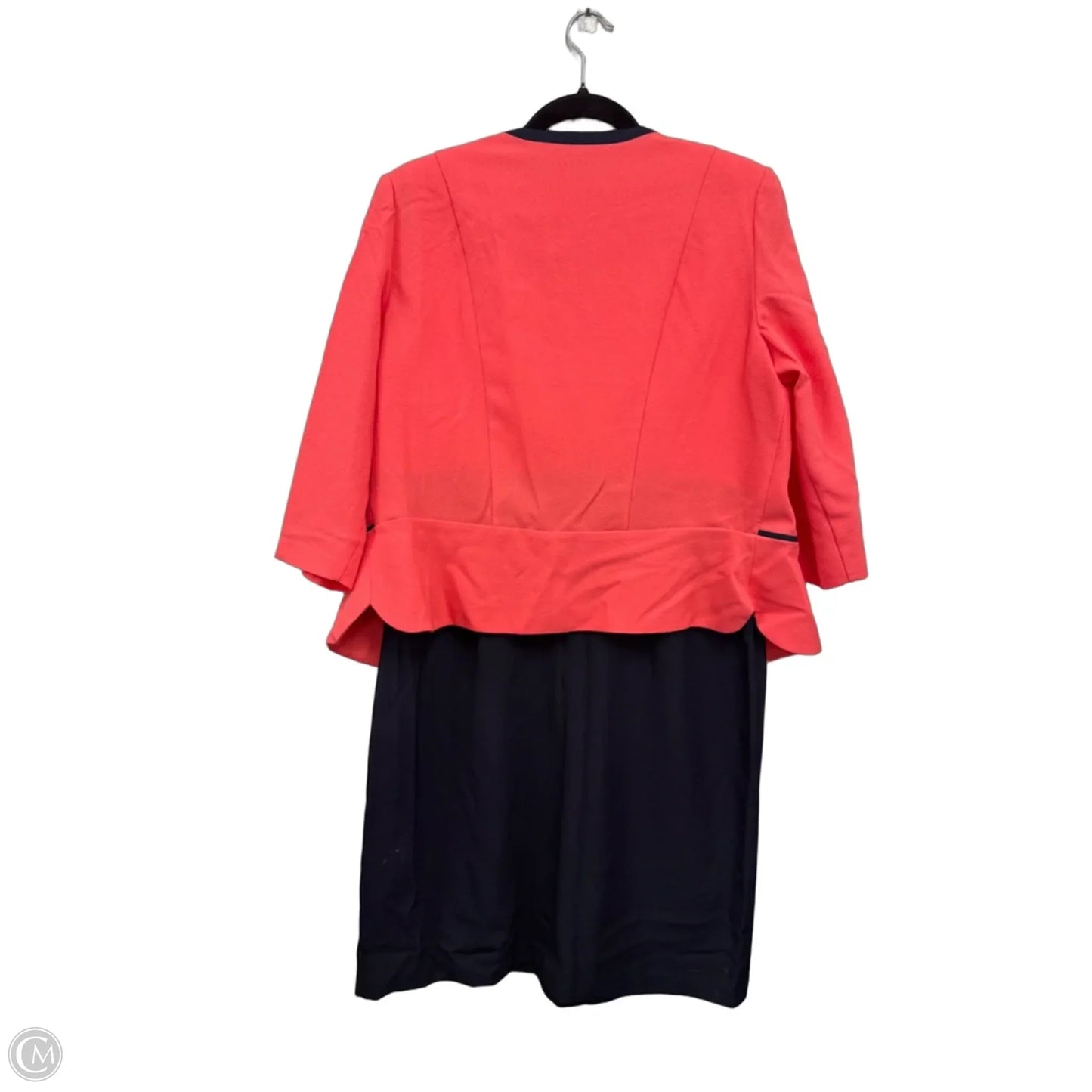 Dress Set 2pc By Sandra Darren In Blue & Orange, Size: 16