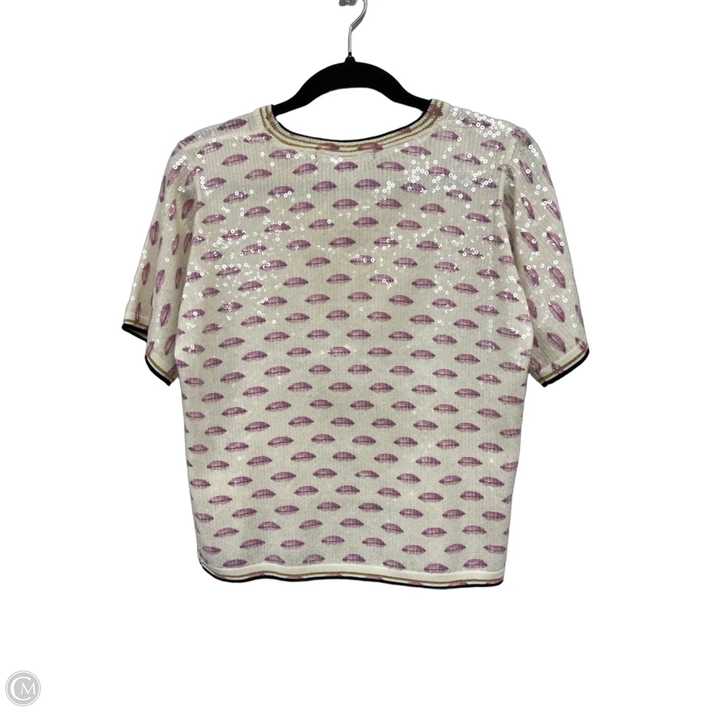 Top Short Sleeve By Clothes Mentor In Cream & Pink, Size: Sp