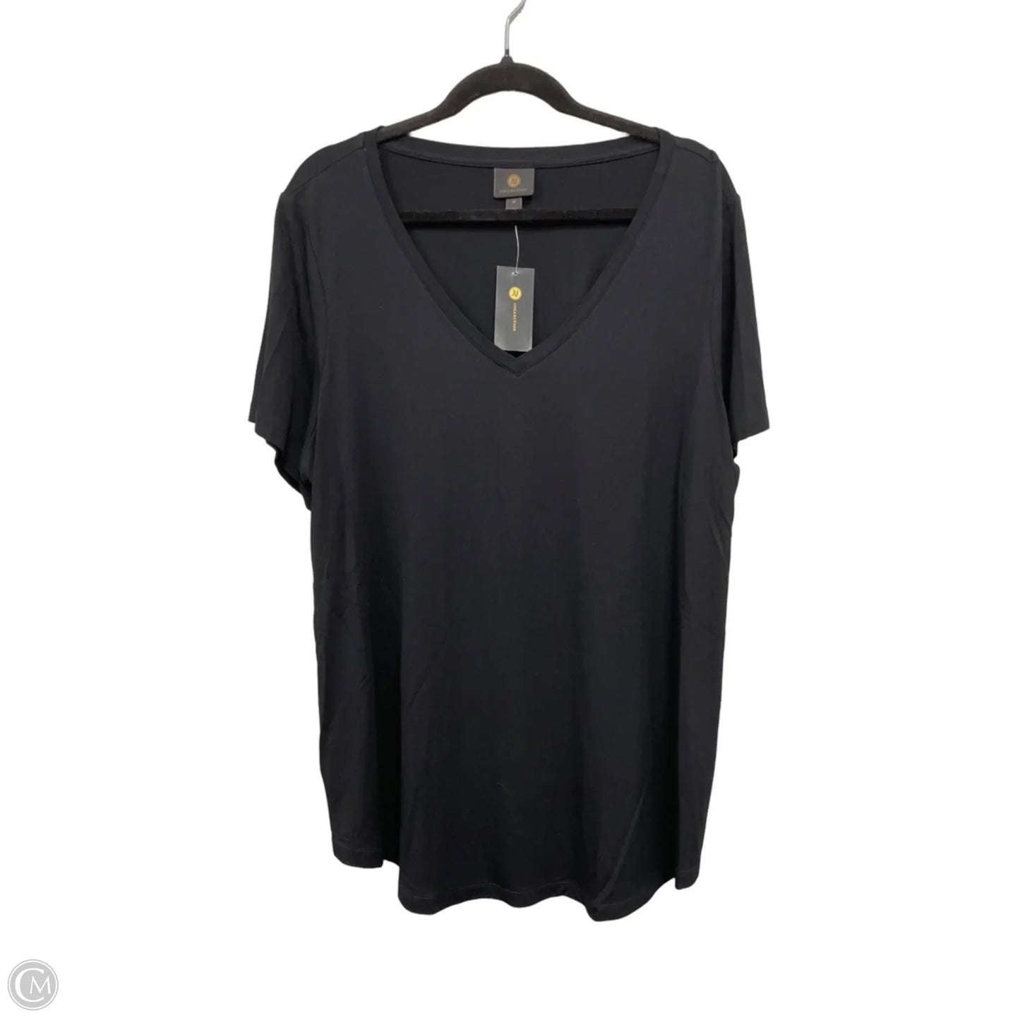 Top Short Sleeve Basic By Jm Collections In Black, Size: 2x