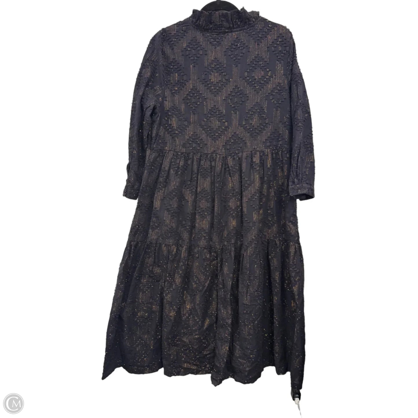 Dress Casual Midi By Crown And Ivy In Black & Gold, Size: L