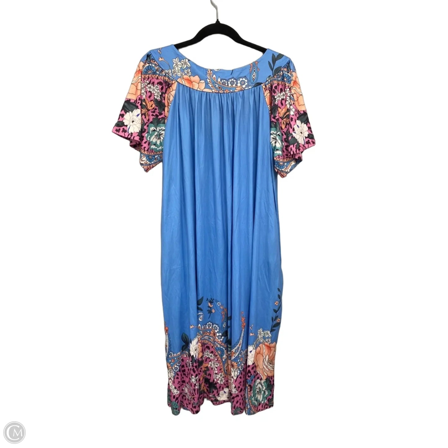 Dress Casual Midi By Clothes Mentor In Blue & Pink, Size: Xxl