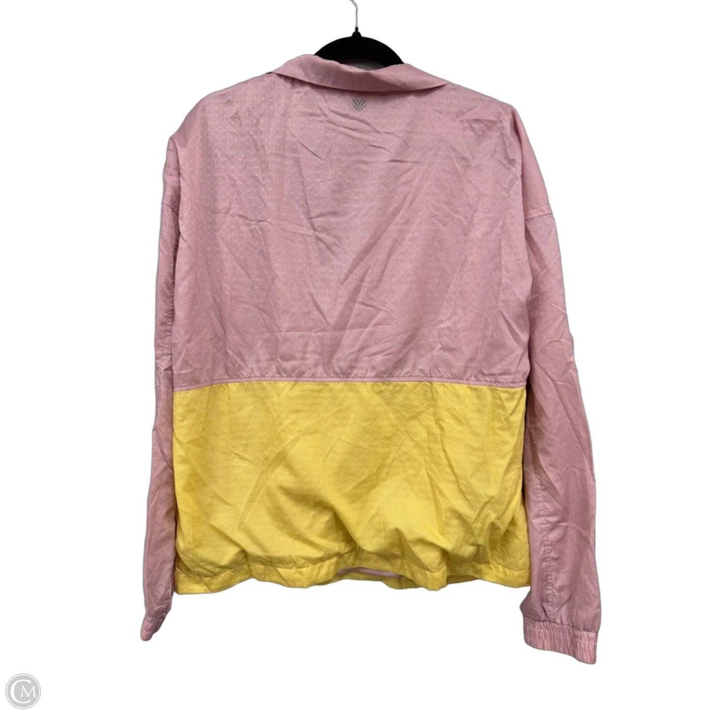 Jacket Windbreaker By Forever 21 In Pink & Yellow, Size: M