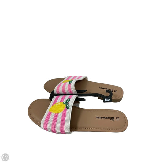 Sandals Flats By No Boundaries In Pink & White, Size: 10