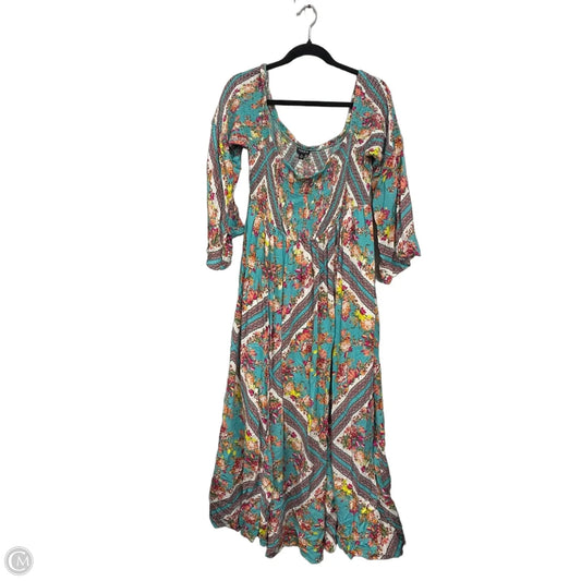 Dress Casual Maxi By Torrid In Blue & Pink, Size: 2x