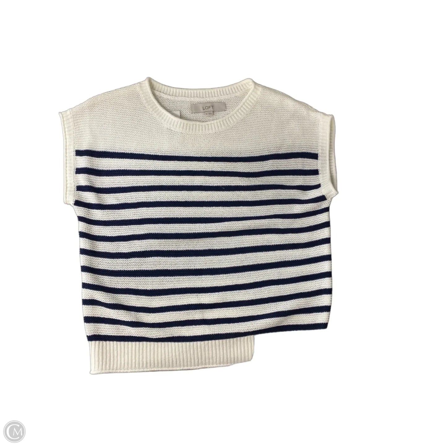 Sweater Short Sleeve By Loft In Black & Blue, Size: Xs