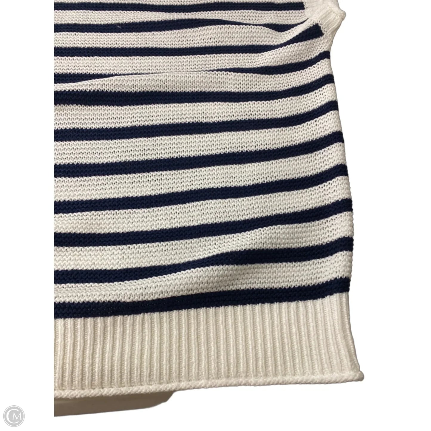 Sweater Short Sleeve By Loft In Black & Blue, Size: Xs