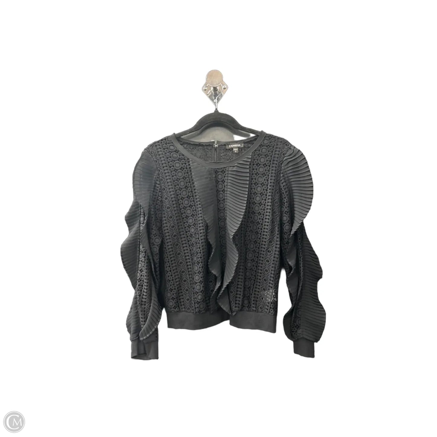 Blouse Long Sleeve By Express In Black, Size: S