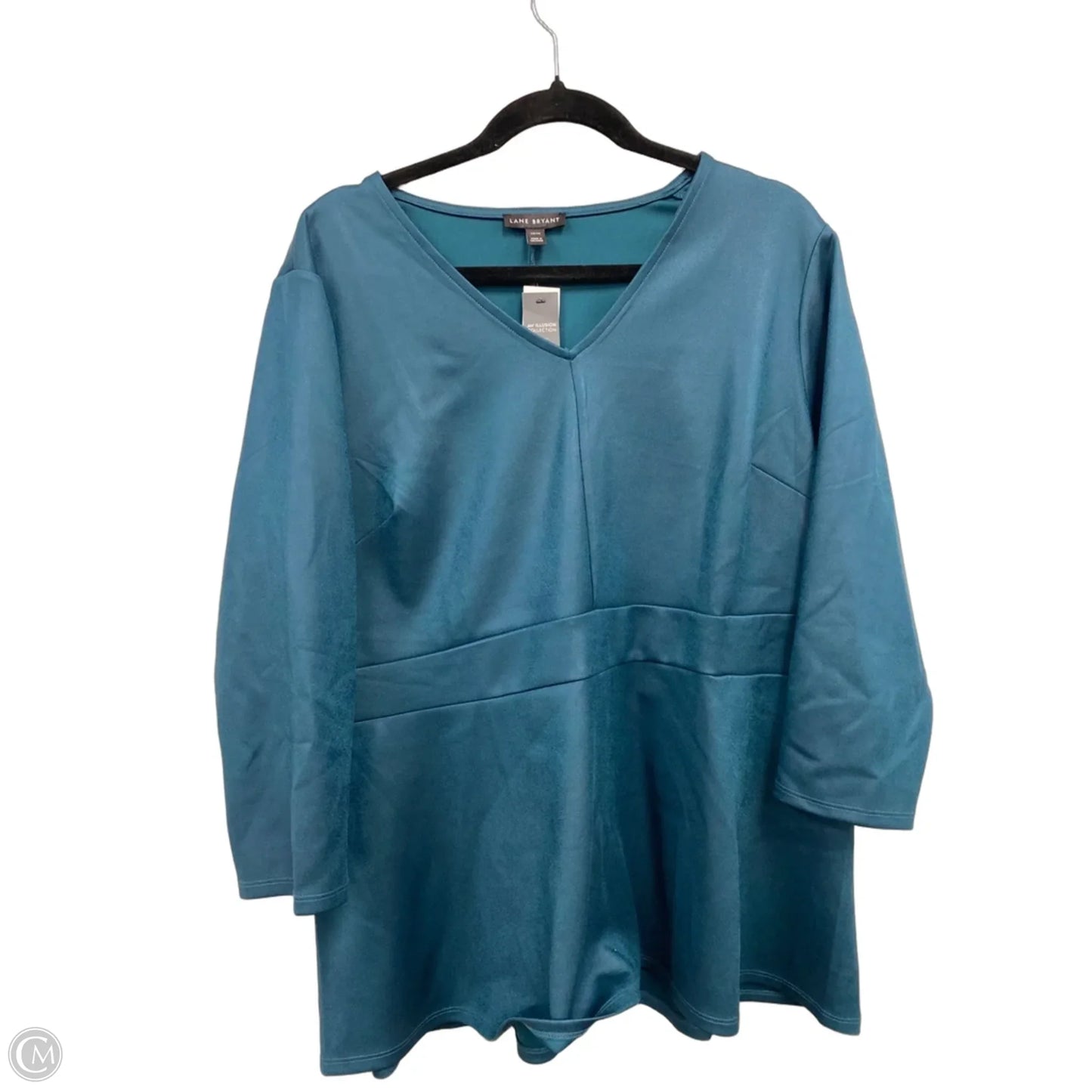Top 3/4 Sleeve By Lane Bryant In Teal, Size: 2x