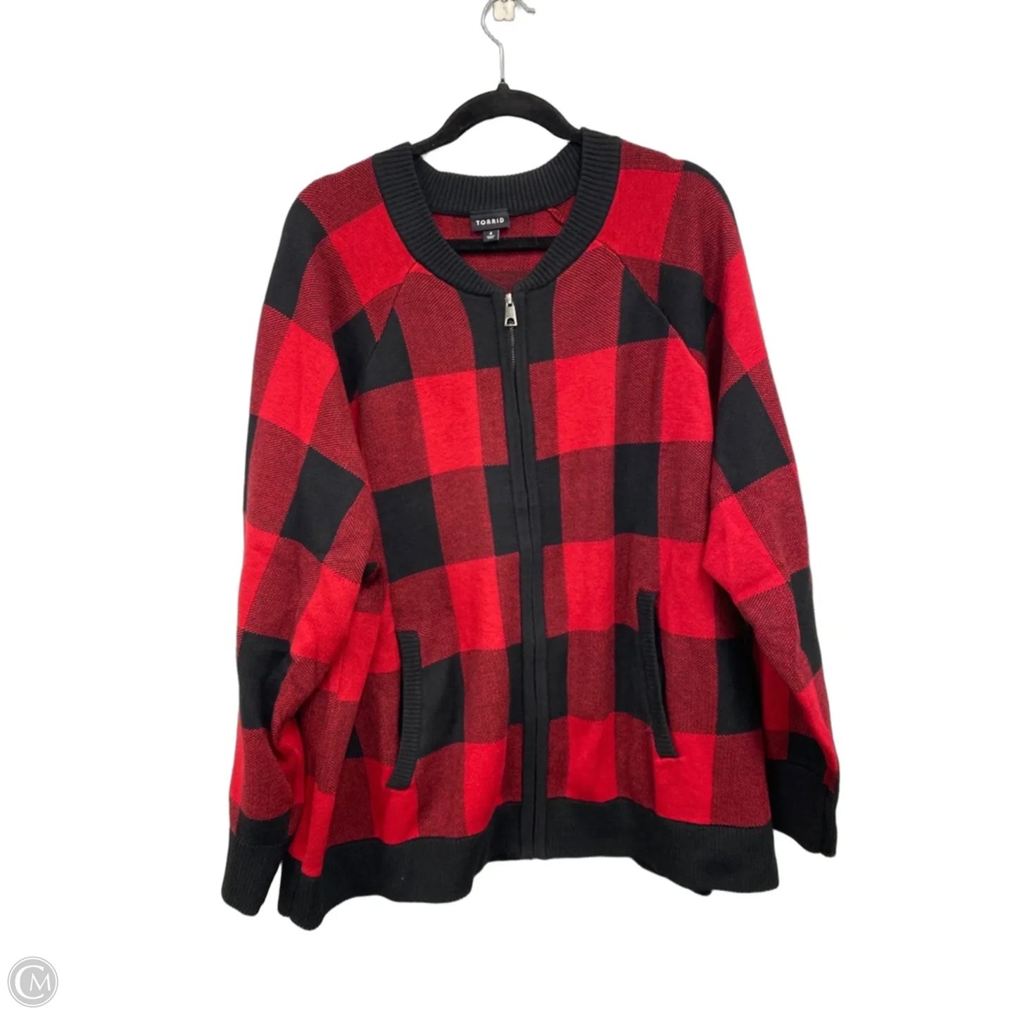 Sweater By Torrid In Black & Red, Size: 4x