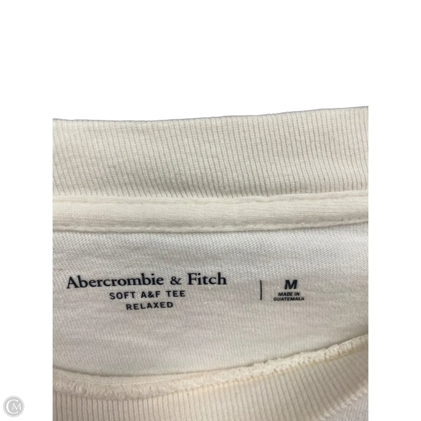 Top Short Sleeve Basic By Abercrombie And Fitch In Cream & Red, Size: M