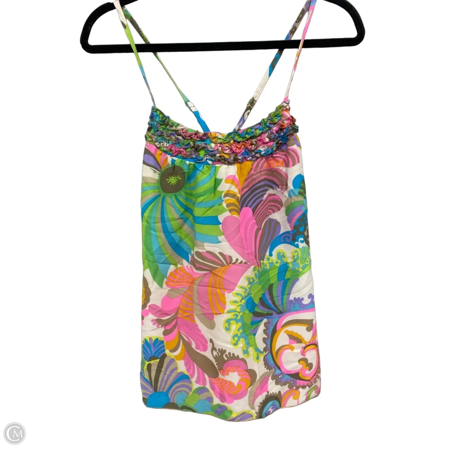 Top Sleeveless By Trina Turk In Green & Pink, Size: S
