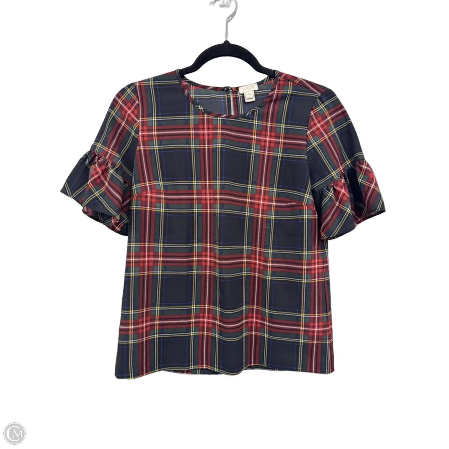 Top Short Sleeve By J. Crew In Green & Red, Size: Xxs
