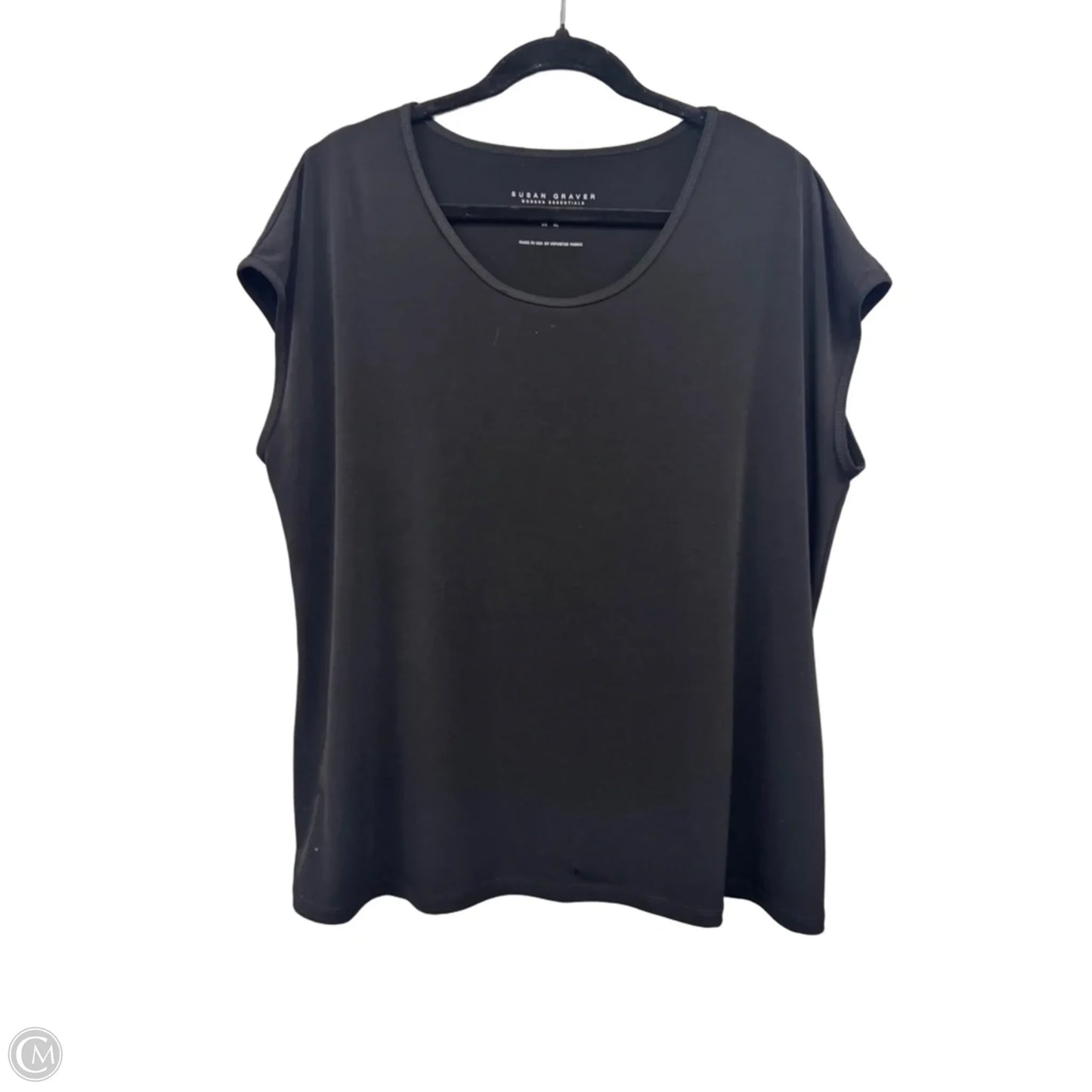 Top Short Sleeve By Susan Graver In Black, Size: Xl