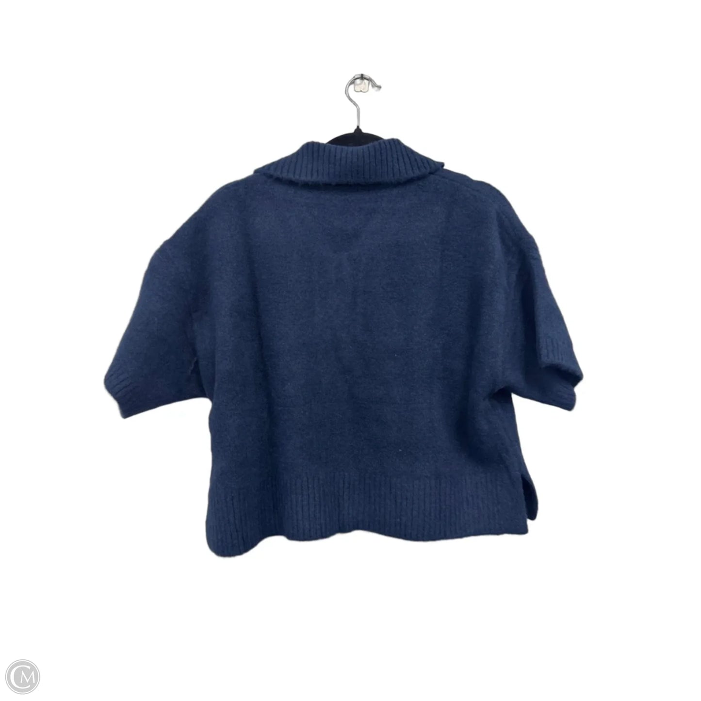 Sweater Short Sleeve By Zara In Blue & Red, Size: M