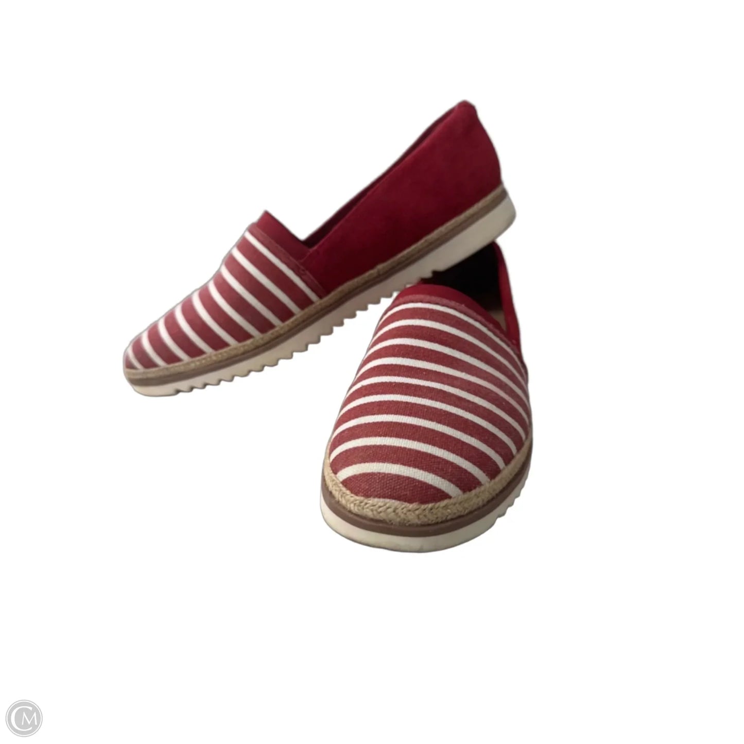 Shoes Flats By Clarks In Red & White, Size: 11