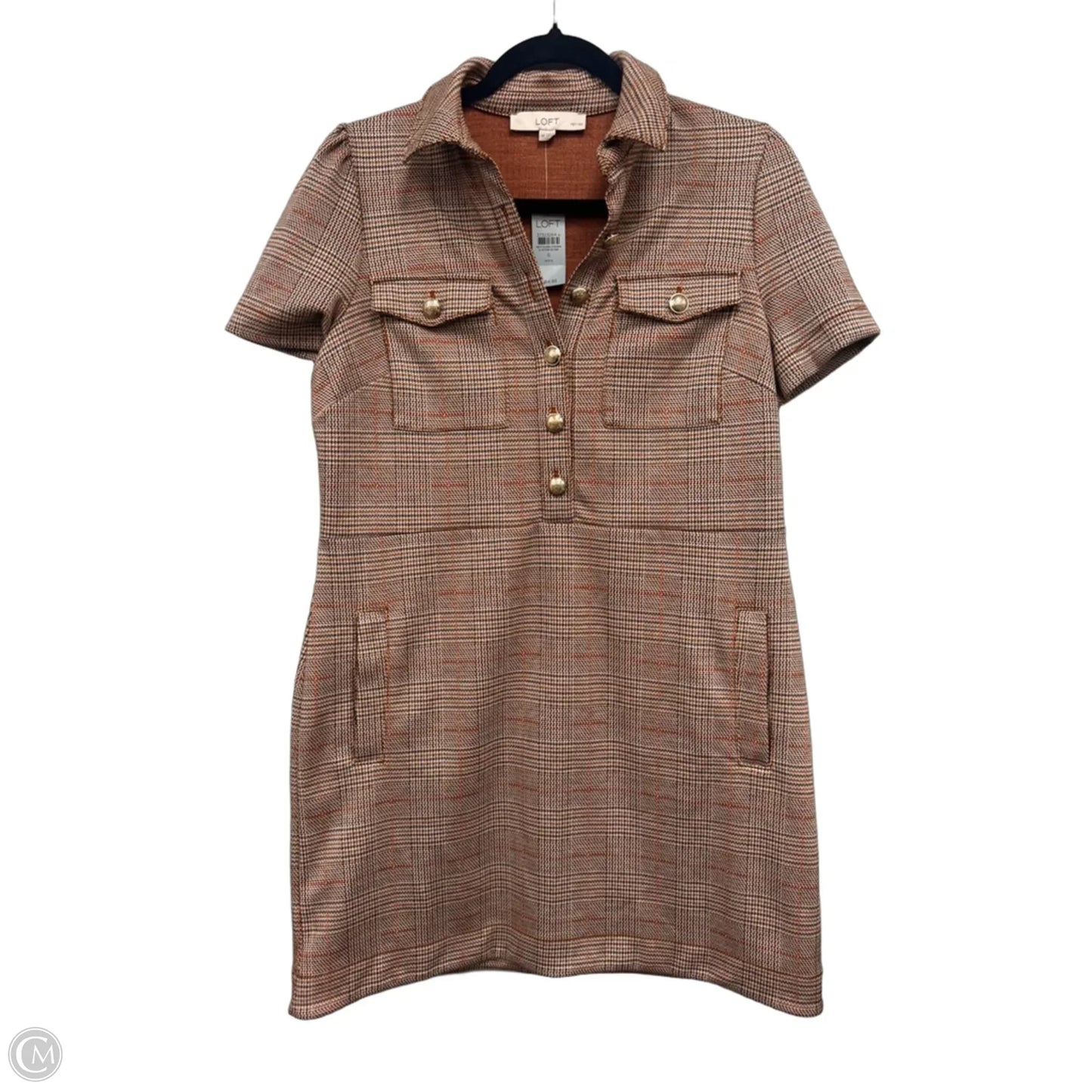 Dress Casual Short By Loft In Brown & Orange, Size: 6p