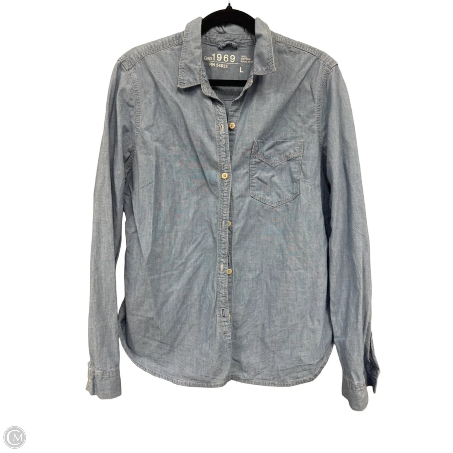 Top Long Sleeve By Gap In Blue, Size: L