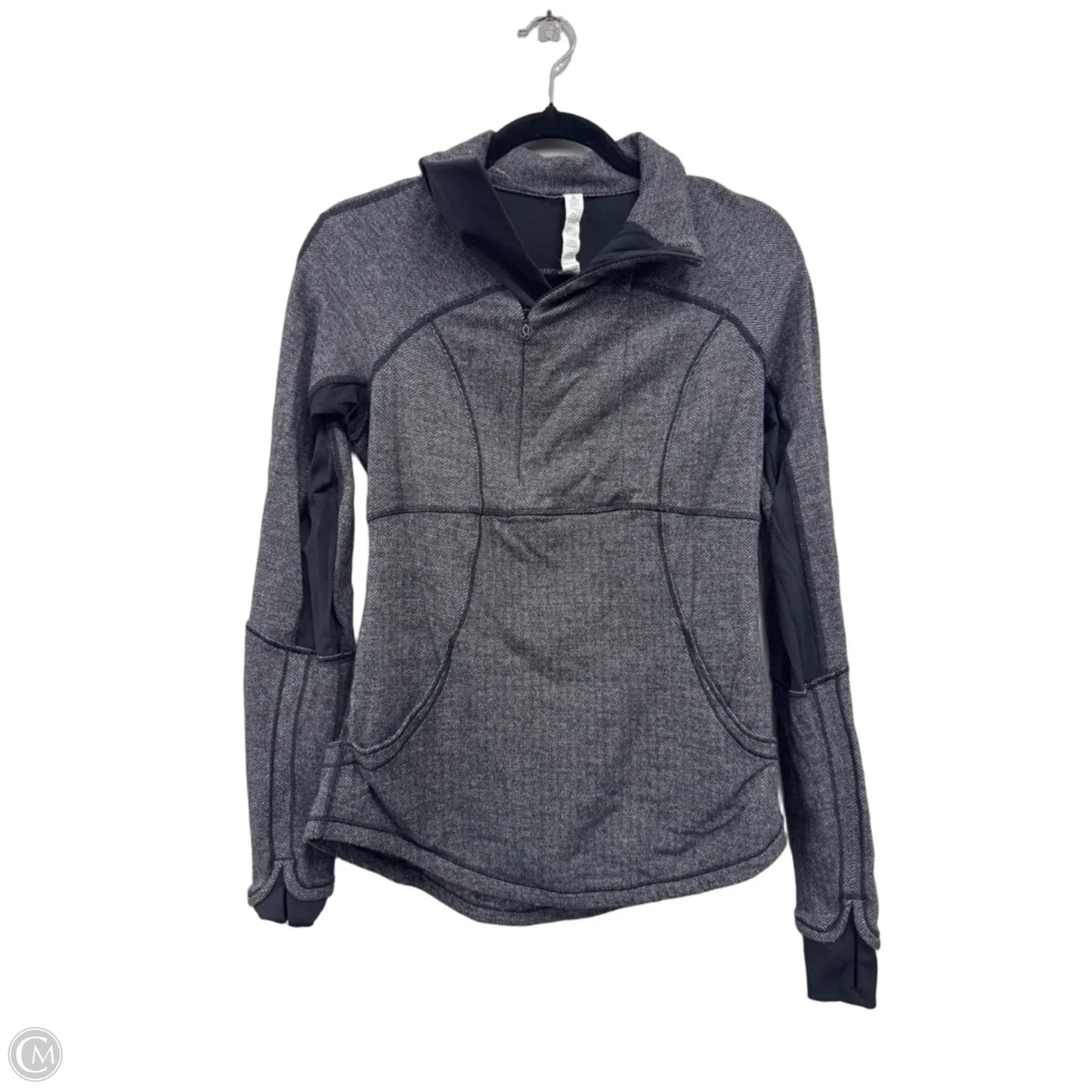 Athletic Jacket By Lululemon In Black & Grey, Size: 8
