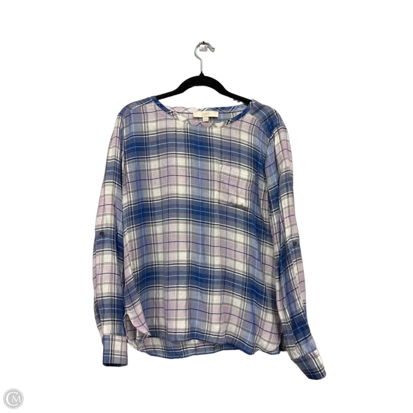 Top Long Sleeve By Loft In Blue & Purple, Size: M