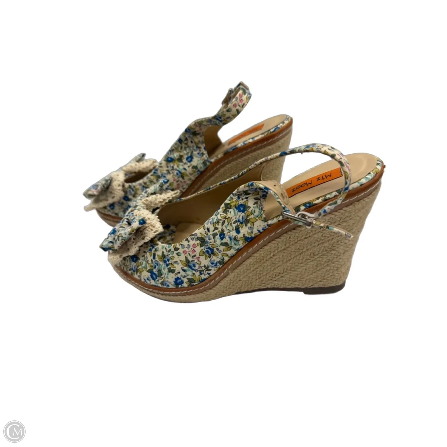 Sandals Heels Wedge By Miz Mooz In Blue & Green, Size: 8.5