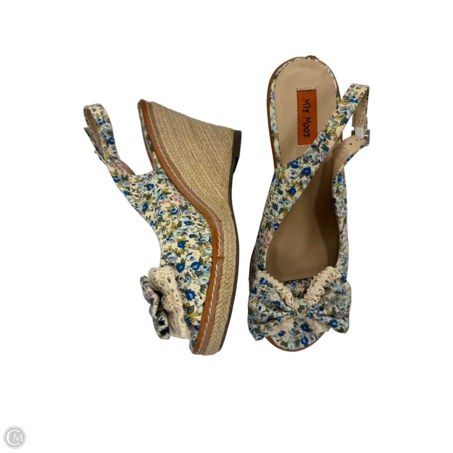 Sandals Heels Wedge By Miz Mooz In Blue & Green, Size: 8.5