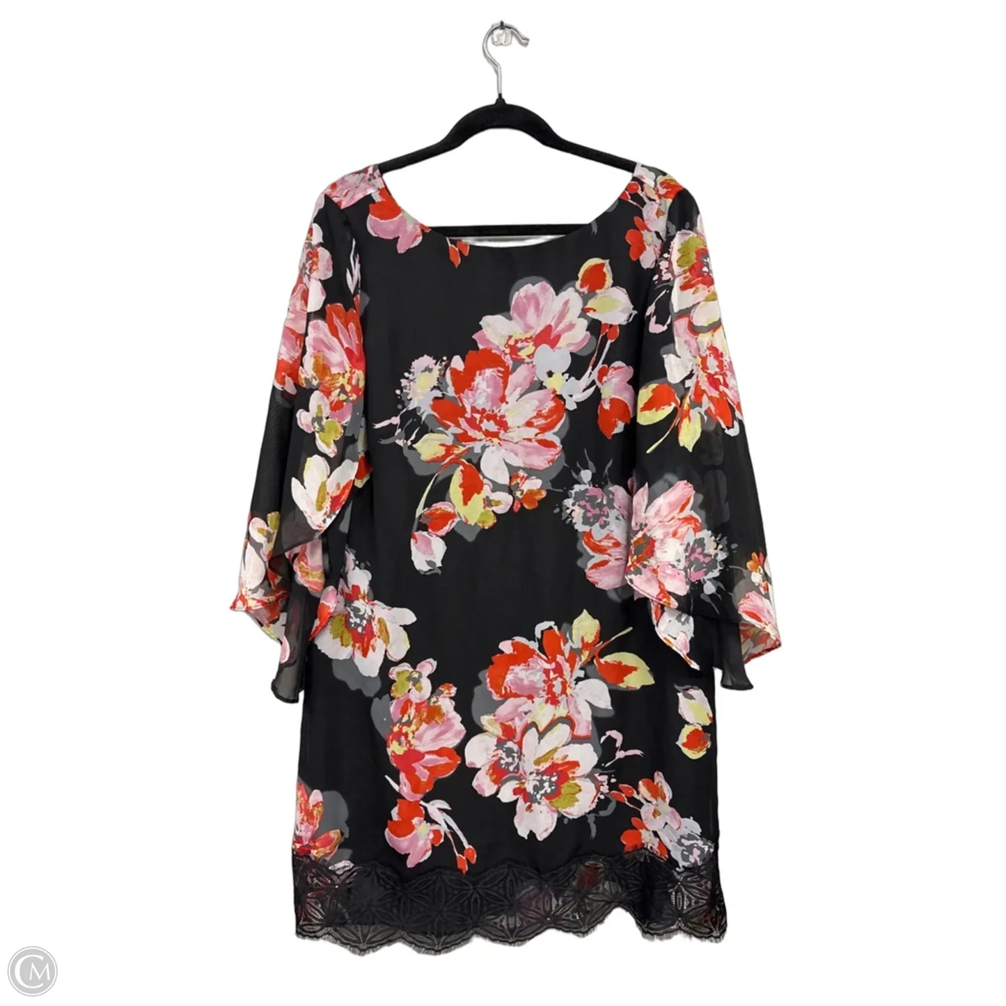 Dress Casual Short By Tahari In Black & Pink, Size: 12