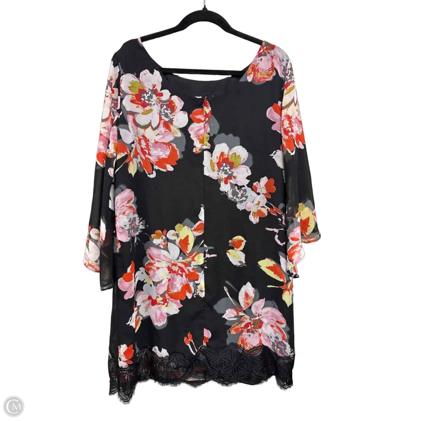 Dress Casual Short By Tahari In Black & Pink, Size: 12
