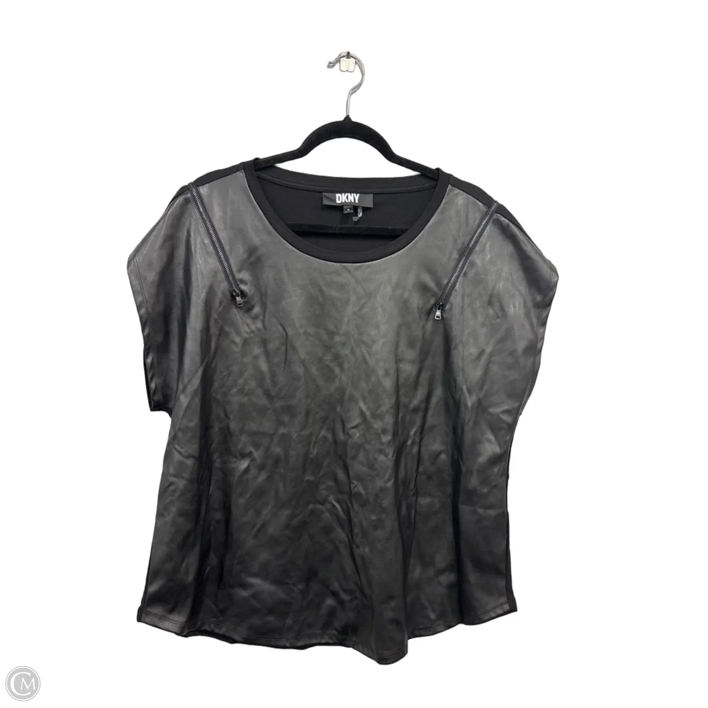 Top Short Sleeve By Dkny In Black, Size: Xl