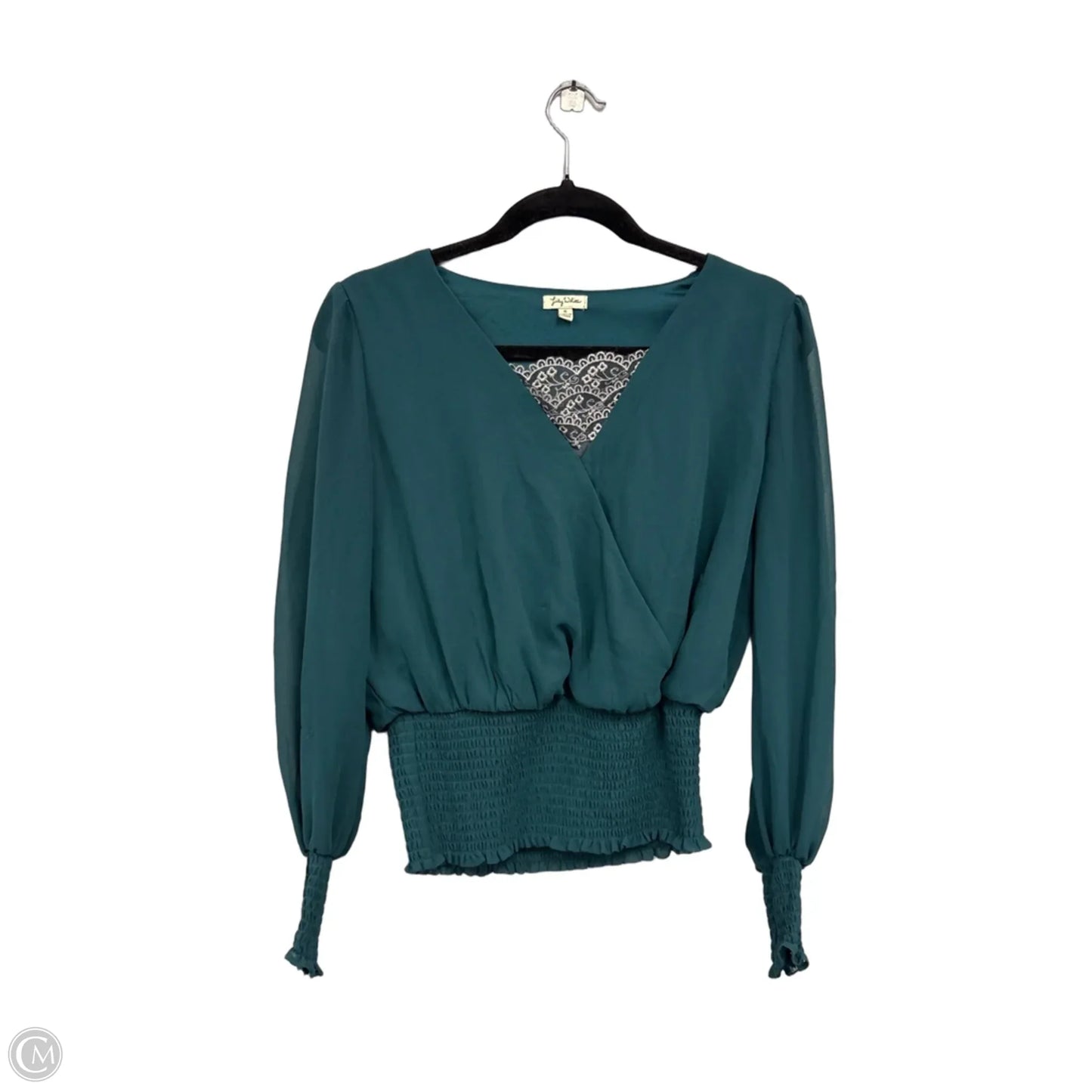 Top Long Sleeve By Lily White In Green, Size: S