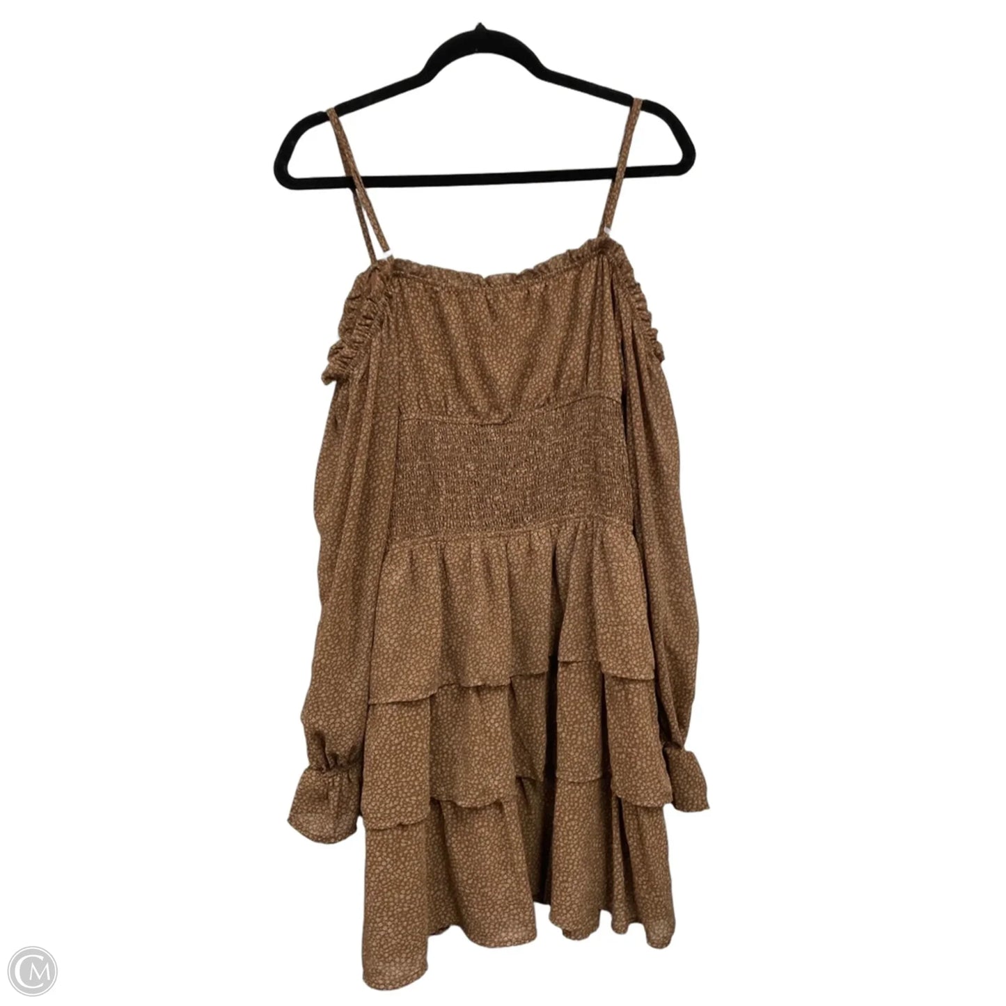 Dress Casual Short By Clothes Mentor In Brown & White, Size: L