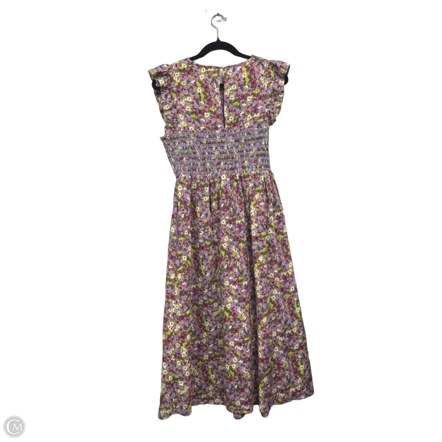 Dress Casual Midi By English Factory In Green & Purple, Size: M