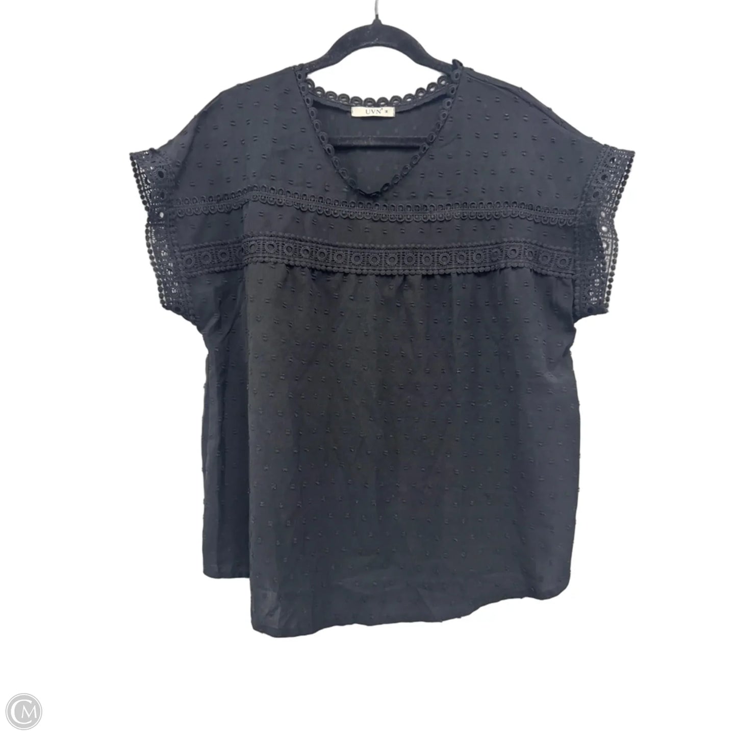 Top Short Sleeve By Clothes Mentor In Black, Size: M