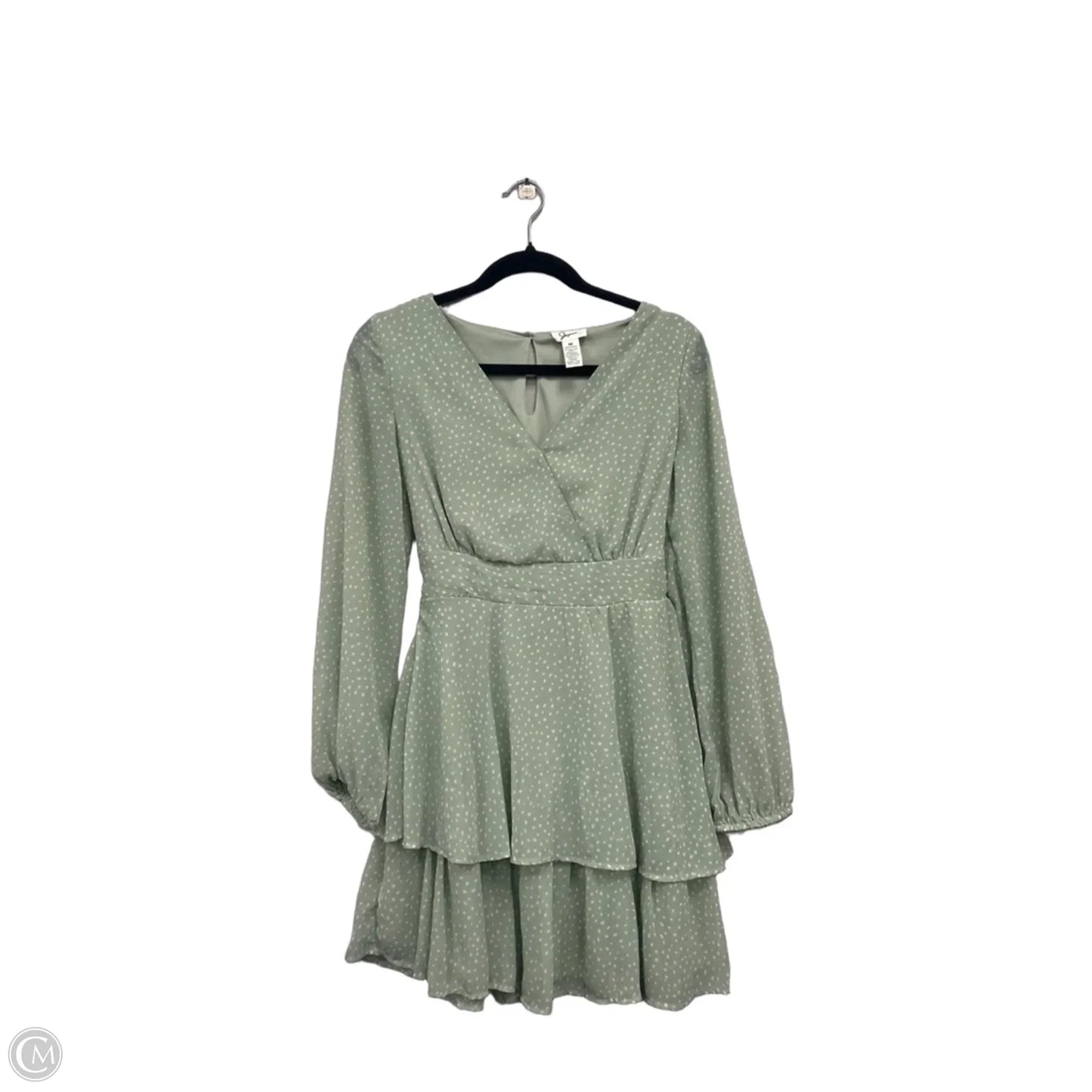 Dress Casual Short By Japna In Green & White, Size: M