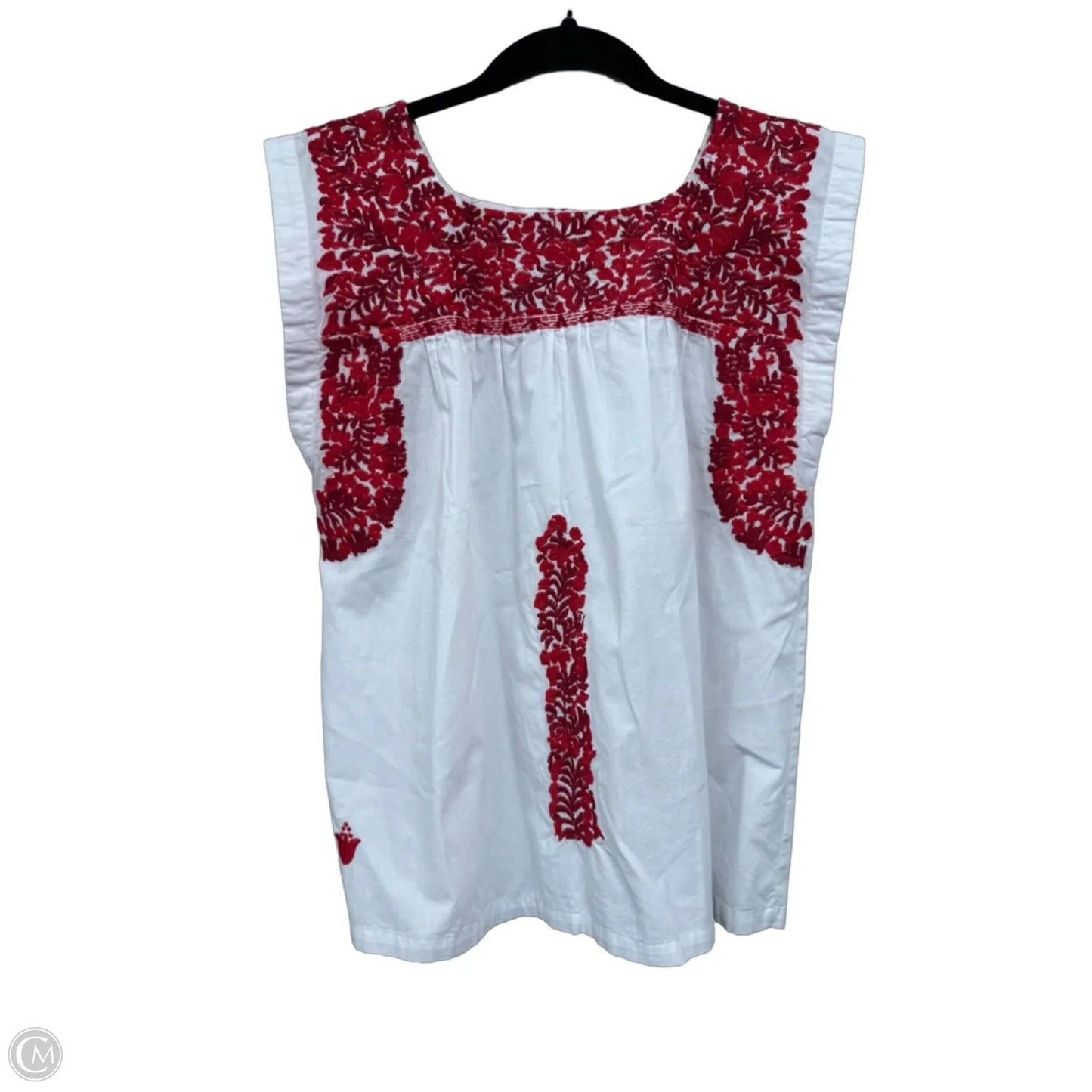 Top Sleeveless By J.marie In Red & White, Size: S