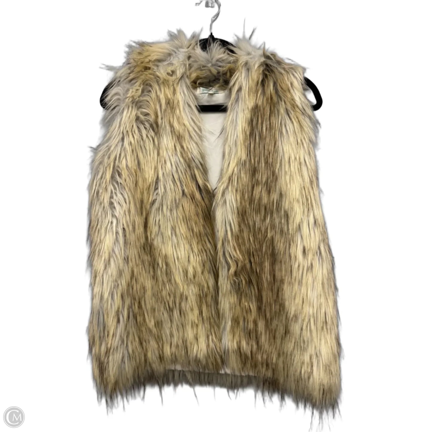 Vest Faux Fur & Sherpa By Grace & Lace In Cream & Tan, Size: S